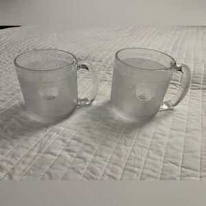 vintage Iittala Krouvi mug clear oversized glass Arabia Finland set of 2